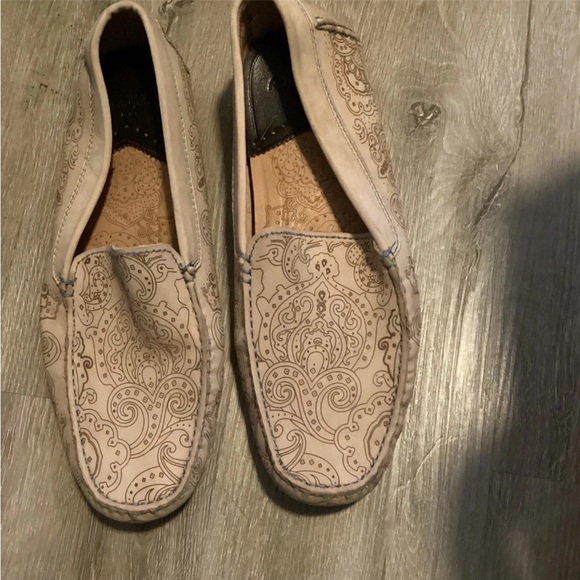 Robert Graham Verrazano Paisley Driving Loafers in White Leather Size 9.5 - Picture 1 of 7